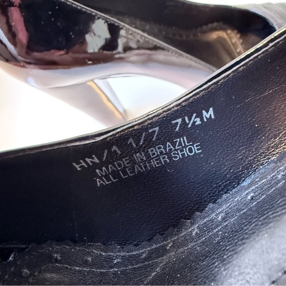 VIA SPIGA Black Patent Leather Platform Peep Toe Heels 7.5 - Picture 7 of 13